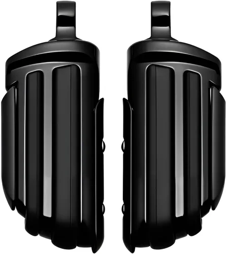 Vista 6 de Estriberas negras para motocicleta 1.25" 32mm, reposapiés ajustables para autopista, compatibles con Harley