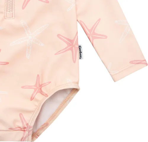 Vista 5 de Gerber Traje de baño de una pieza de manga larga para bebé niña