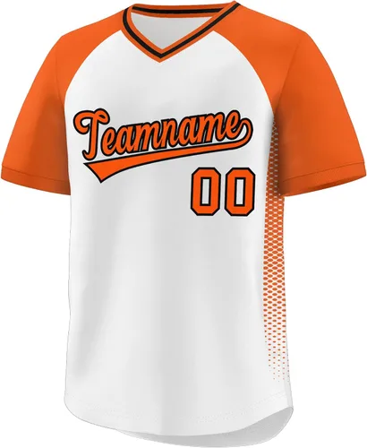 Vista 25 de Camiseta de béisbol personalizada con cuello en V para hombres, mujeres y jóvenes, camisetas de béisbol personalizadas con costuras o estampadas