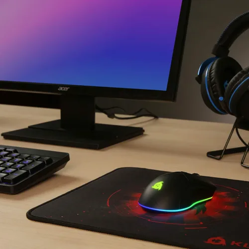 Vista 7 de KLIM Blaze - Mouse inalámbrico recargable para juegos RGB nuevo 2022 sensor de alta precisión y batería de larga duración 7 botones