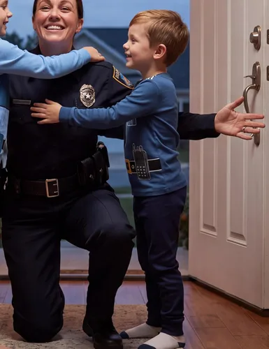 Vista 4 de Pijama pirata de A&J Design para niños pequeños Pijama azul de policía