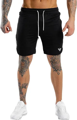 Vista 2 de Wangdo Pantalones cortos de entrenamiento para hombre de 7 pulgadas, pantalones cortos deportivos para bicicleta, pantalones cortos de gimnasio