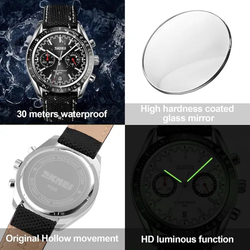 Vista 4 de Reloj para hombre - Reloj de pulsera deportivo clásico y elegante a la moda, reloj de vestir para hombre, regalo elegante, resistente al agua, reloj