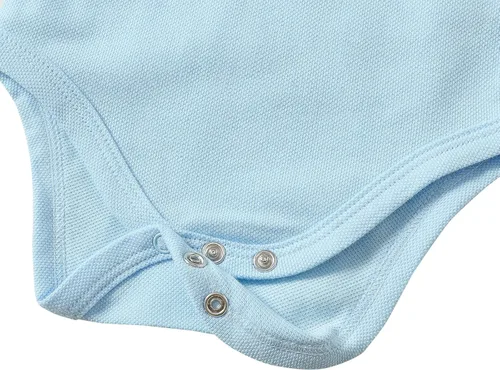 Vista 4 de ROMPERINBOX Mameluco de manga corta con cuello para bebé recién nacido, mono de piqué de malla de color sólido con burbujas