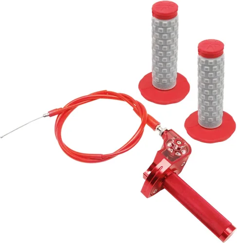 Vista 8 de Asamblea del acelerador de motocicleta de 0.866 in CNC de aluminio Twist Throttle Grips con cable del acelerador y agarre del manillar para CRF50