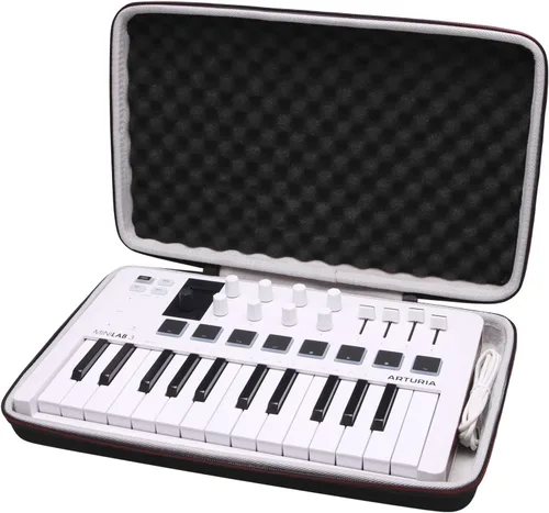 Vista 8 de LTGEM - Funda compatible con controlador MIDI universal Arturia MiniLab 3, color negro (solo funda)