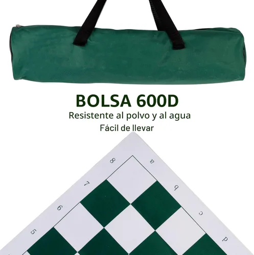 Vista 6 de Juegoal Juego de ajedrez y damas portátil de 20", 2 en 1 juegos de mesa de viaje para niños y adultos, juegos de ajedrez plegables enrollables