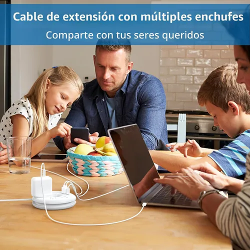 Vista 8 de Regleta de alimentación de viaje, NTONPOWER 3 tomas de corriente 3 USB (1 USB C) Regleta de alimentación aprobada para cruceros, cable de extensión