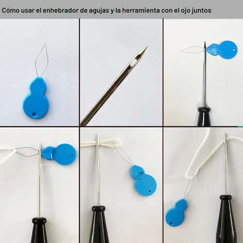 Vista 5 de Kit de 11 Piezas de Agujas para Velas, Herramienta de Inserción de Mecha Moldes Aguja Perforadora con Gancho con Ojo, Aguja para Mechas de Velas
