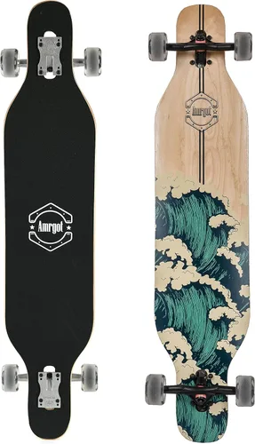 Vista 8 de Longborads completos de 42 pulgadas con caída a través de la cubierta cóncava de crucero profesional Longboards