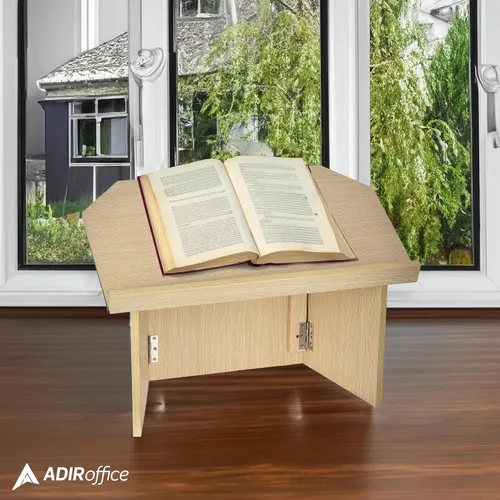 Vista 5 de AdirOffice Podio de mesa, podio plegable ideal como atril de mesa, beige