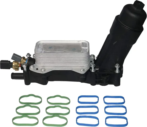 Vista 10 de Kit de carcasa del filtro del enfriador de aceite del motor con juntas, tapa y sellos. Reemplaza 55566784, 88179-91400 - Compatible con vehículos