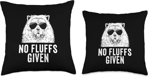 Vista 3 de Chow Chow Zero Fluffs Given Dog Lovers Funny No Fluffs Given Chow Dog Mom Dad - Almohada de 16 x 16 pulgadas, multicolor