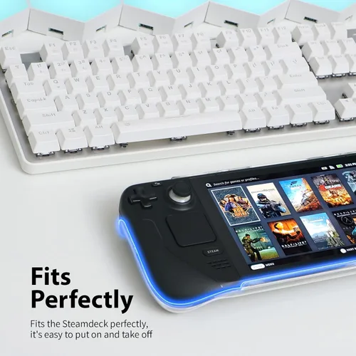 Vista 5 de Accesorios para cubierta de vapor, funda rígida transparente para cubierta de vapor, protector de pantalla de cubierta de vapor, vidrio templado