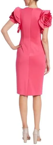 Vista 4 de Badgley Mischka Funda con mangas rosetas con volantes