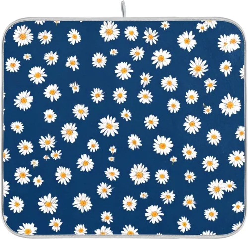 Vista 9 de Tapete de secado de platos para encimera de cocina, tapete de secado de platos, tapete escurridor de platos, almohadilla de microfibra absorbente