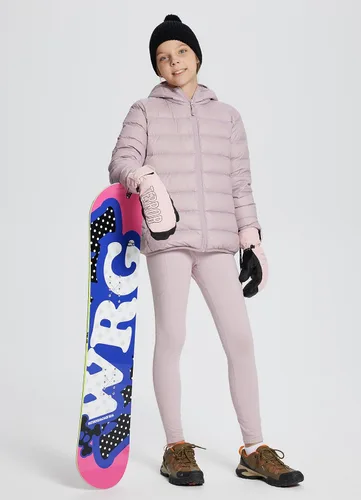 Vista 5 de baleaf Leggings con forro polar para niñas, repelentes al agua, cintura alta, pantalones atléticos cálidos para invierno, senderismo, correr, yoga
