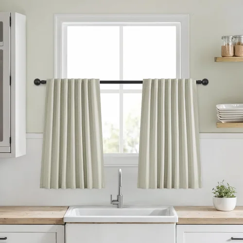 Vista 30 de Cortinas opacas de 54 pulgadas de largo para dormitorio, sala de estar, cortinas beige con aislamiento térmico, oscurecimiento de la habitación