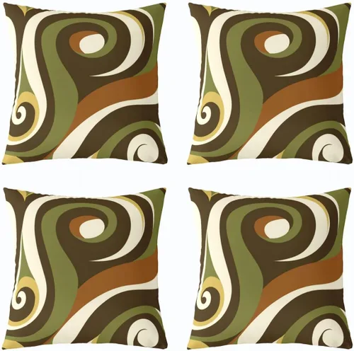 Vista 36 de Castle Fairy Fundas de almohada modernas con estampado de líneas geométricas de doble cara de 16 x 16 pulgadas, fundas de almohada de espirales
