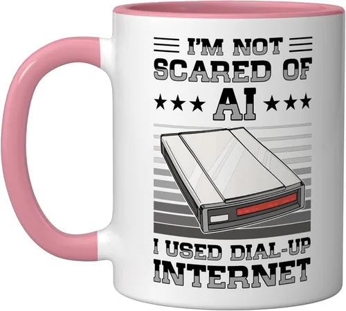 Vista 8 de 90s Nostalgia Retro 90s Dial Up Internet Vintage Ceramic Mug, Black/White
