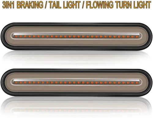 Vista 5 de Paquete de 2 barras de luces traseras LED de 9 pulgadas para remolque + parada de freno + conjunto de luces de señal de giro e identificación, tira