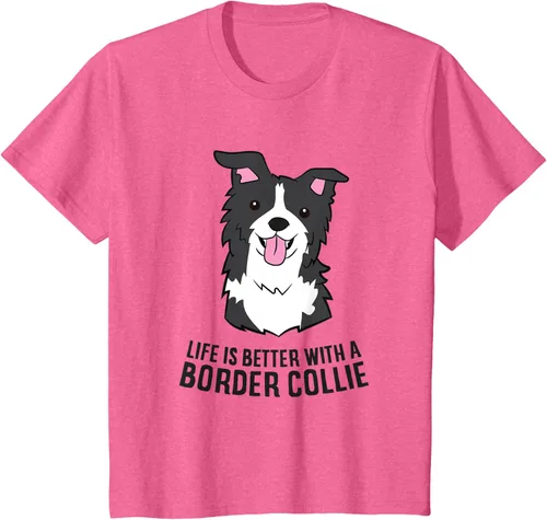 Vista 45 de Camiseta Border Collie Owner Life Is Better With a Border Collie Dog, Blanco, S