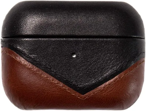 Vista 11 de Funda de cuero premium compatible con Apple AirPods 3, carga inalámbrica, diseño de dos piezas (negro)