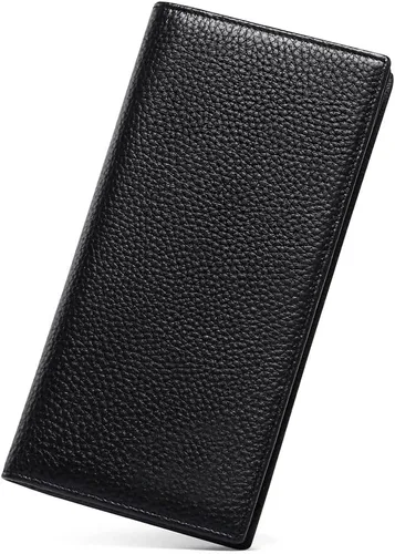 Vista 6 de GOIACII - Carteras para mujer con bloqueo de RFID, cuero ultradelgado, tarjetero, cartera de mano 1-Natural-A-Negro