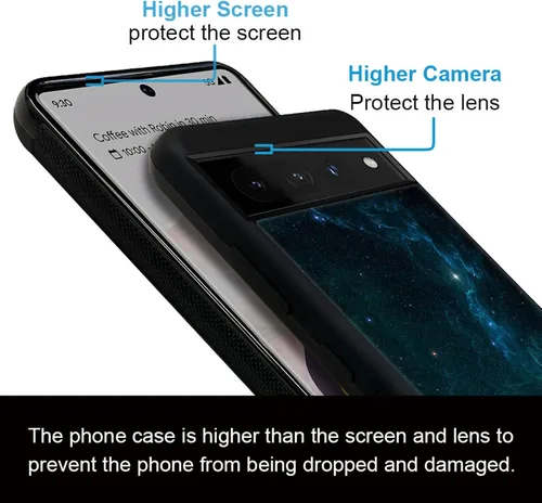 Vista 5 de CARLOCA Funda compatible con Google Pixel 7 Pro, increíble diseño de patrón de luz espacial nebulosa para niñas y niños, a prueba de golpes