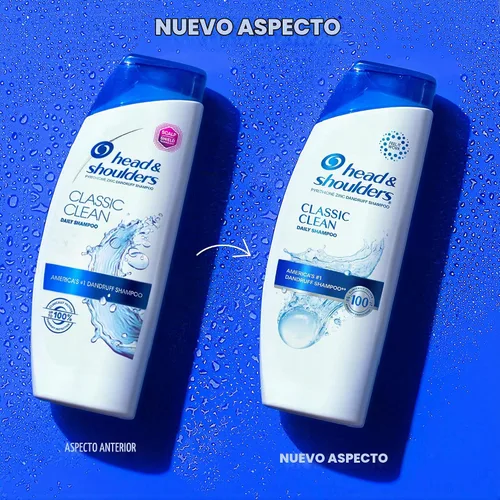 Vista 2 de Head and Shoulders Champú anticaspa, tratamiento anticaspa, limpieza clásica para uso diario, sin parabenos, 12.5 onzas