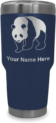 Vista 32 de LaserGram Vaso aislado al vacío de 20 onzas, oso panda, grabado personalizado incluido (negro)