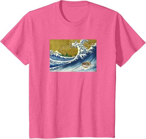 Vista 10 de Camiseta de surf japonés con diseño de erizo Azul Marino