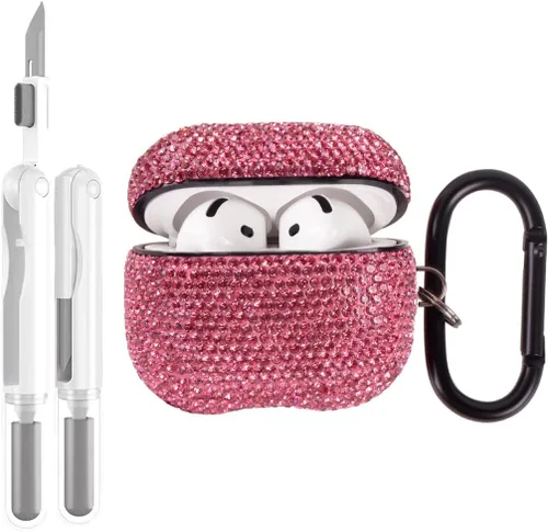 Vista 8 de Funda protectora para AirPods Pro con kit de limpieza, funda protectora de diamantes brillantes para Apple AirPod Pro de 2ª y 1ª