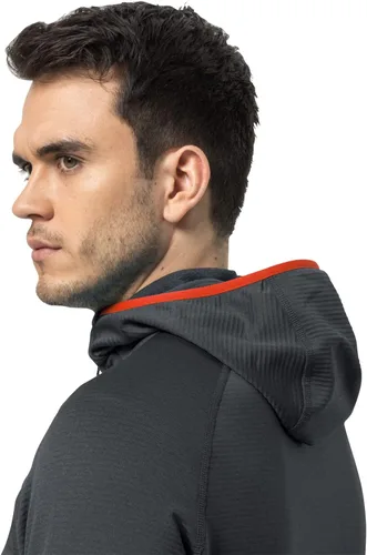 Vista 3 de Jack Wolfskin Chaqueta estándar Hydro Grid con capucha Fz para hombre, Phantom, talla M