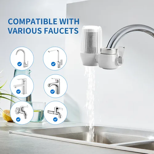 Vista 4 de Filtro de agua para grifo del fregadero, filtro de agua del fregadero, reduce el cloro, la arena y los olores, purificador de agua de modo doble