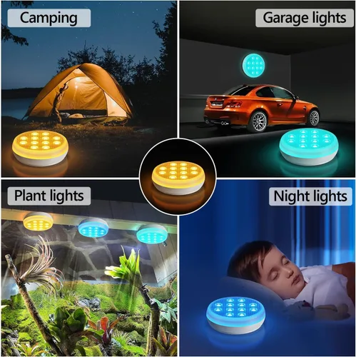 Vista 8 de QOLNBY - Luces de piscina, luces LED sumergibles recargables, luces impermeables subacuáticas IP68, luces flotantes tipo C con control remoto RF