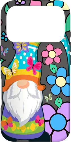 Vista 30 de Floral Daisy Flower Pattern with Butterflies Funny Gnome Case for iPhone 17