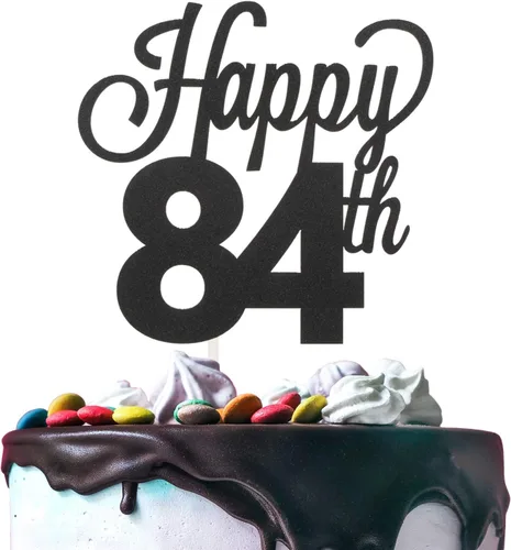 Vista 93 de LINGTEER - Decoración para pastel con texto "Happy Birthday 100", color negro