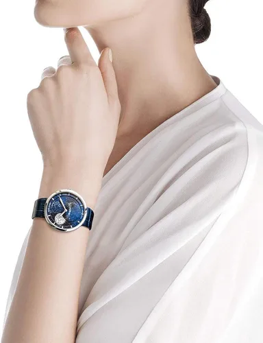 Vista 6 de AGELOCER Womens Top Brand Blue Moon Phase Lightweight Analog Quartz Business Casual Fashion Ladies Watch Luxury Elegant Christmas Valentine