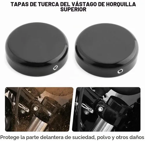Vista 6 de FSFY 1 juego de tapas de tuerca de vástago de horquilla superior para Harley Davidson para Dyna para Softail