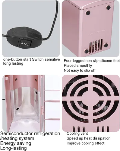 Vista 8 de Mini refrigerador – Mini refrigerador portátil con cable USB de 3.9 ft y almohadilla de silicona, refrigerador compacto para el hogar, dormitorio