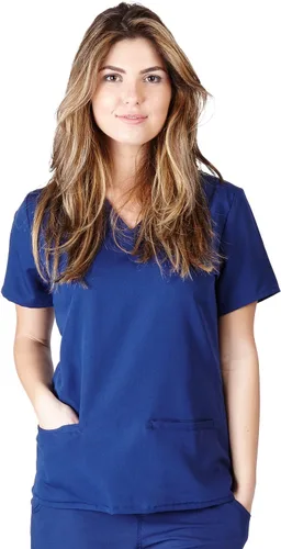 Vista 17 de M&M SCRUBS Camiseta quirúrgica elástica ultra suave con cuello caído y 2 bolsillos para mujer Negro