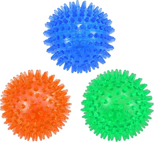 Vista 13 de petizer Paquete de 3 bolas chirriantes de juguete para perros de 2.5 pulgadas, bolas flotantes para perros, bolas de agua para perros, juguetes