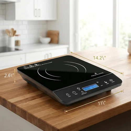 Vista 7 de Placa de Inducción Portátil - Placa Caliente de Inducción de Quemador Único - Calentamiento Seguro y Rápido para Cocina Gourmet - Diseño Elegante