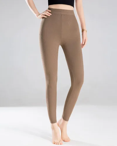 Vista 5 de LAO POPO Leggings suaves y cálidos para mujer, cintura alta, abdomen, pantalones deportivos y fitness