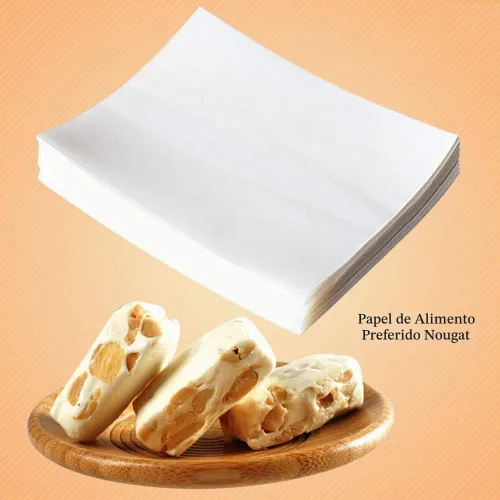 Vista 3 de 1000 hojas de papel de arroz glutinoso comestible de papel de arroz glutinoso 3.15 x 2.36 pulgadas película comestible para turrón