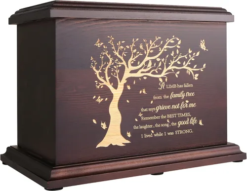Vista 11 de Urnas conmemorativas de cremación para cenizas humanas, hombres y mujeres, caja de urnas de madera y ataúd para cenizas, hombres, mujeres y niños