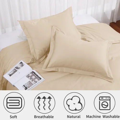 Vista 5 de Juego de funda de edredón Twin/Twin-XL, 100% algodón egipcio, juego de ropa de cama de 2 piezas - 1 funda de edredón (sin relleno) con 1 funda