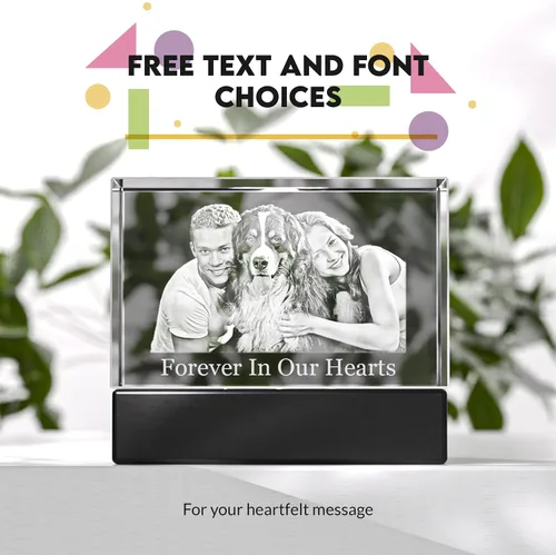 Vista 7 de Crystal Clear Memories Foto de cristal 3D, personalizada con tu propia foto para mamá, papá, hombres, mujeres, imagen grabada con láser 3D, grabado
