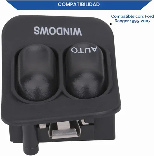 Vista 2 de Obaee Interruptor de ventana eléctrica, botón de control maestro frontal para lado del conductor compatible con Ford Ranger 1995 1996 1997 1998 1999